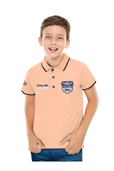 Victor and Jane Victor & Jane Junior Boys' Polo T-Shirt Orange colour with Em...