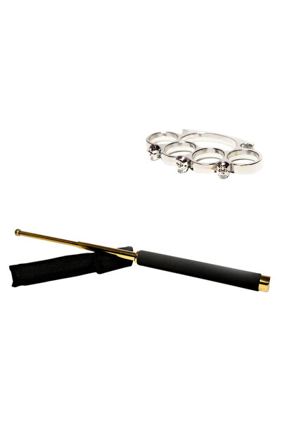 Depox IdealStore sada teleskopických holí 65 cm zlaté barvy a stříbrná krabič...