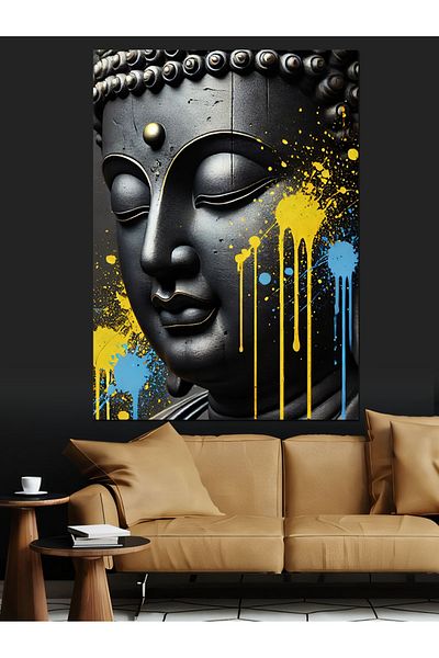 Tablomega Pânză decorativă Silence of Golden Buddha - Lemn MDF