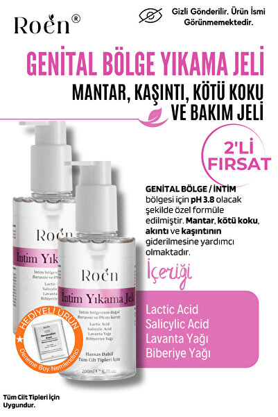 Roen Genital Bölge Yıkama Jeli, Akıntı, Kaşıntı, Mantar, Koku Giderici Intim ...