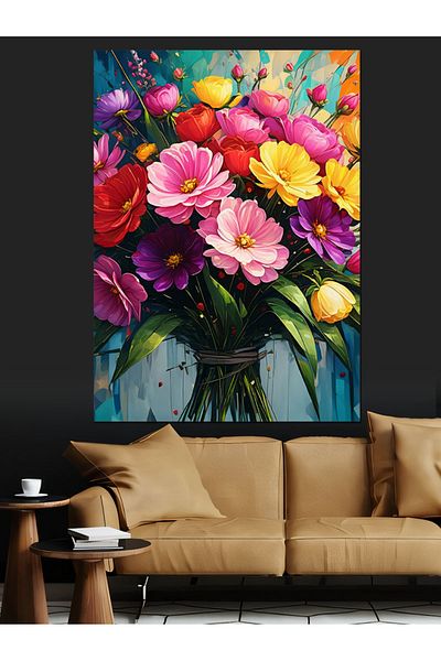 Tablomega Flowers and Spring Decorative Canvas - Mdf Wooden Painting