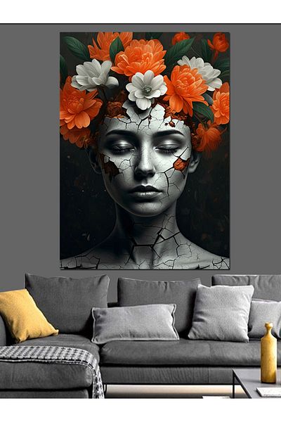 Tablomega Pânză decorativă pentru față artistică cu flori - Lemn MDF