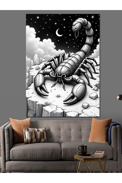 Tablomega Scorpio Decorative Canvas - Mdf Wood Table
