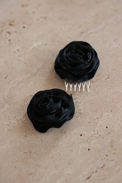 İstoria Bridal Accesoriu pentru păr trandafir negru și argintiu, 2 bucăți de ...