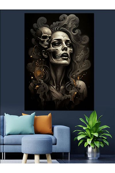 Tablomega Dark Art Portrait Canvas Decorativ - MDF Lemn