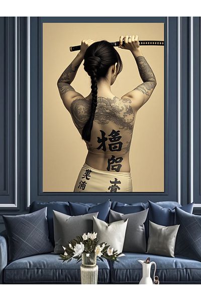 Tablomega Samurai And Traditional Forging Decorative Canvas - Mdf Wood Table