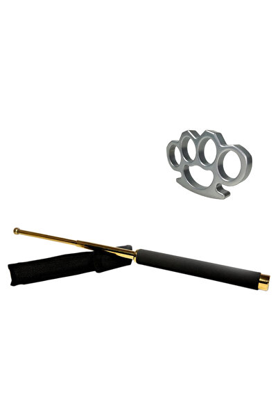 Depox Sada teleskopických holí 65 cm zlatá + stříbrná krabička o tloušťce 0,5 cm