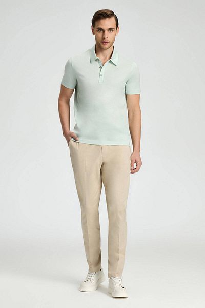 Hemington Mercerized Cotton Light Green Polo Neck T-Shirt