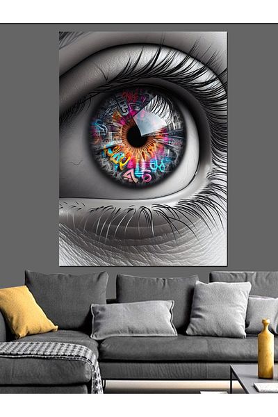 Tablomega Colorful Eye of the Universe Decorative Canvas - Mdf Wooden Painting