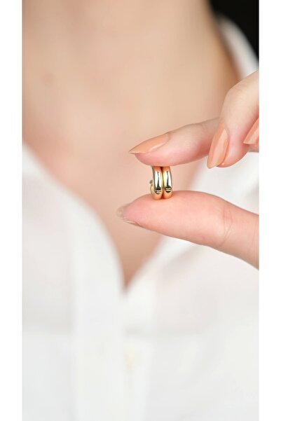 Arpaş 14 Ayar Altın Küçük Sade Halka Küpe 1015