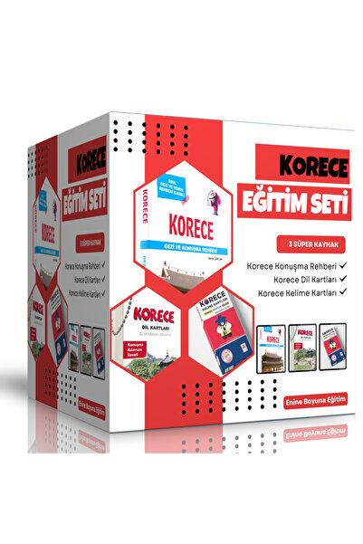 Enine Boyuna Eğitim Korece Öğreten Eğitim Seti (Kitap ve Ezber Kartları)