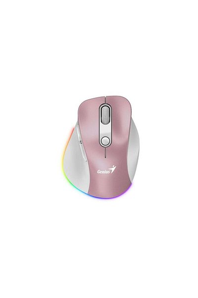 GENIUS Mouse wireless Genius Ergo 9000S Pro, Bluetooth, 2400 DPI, reîncarcabil, RGB (Roz)
