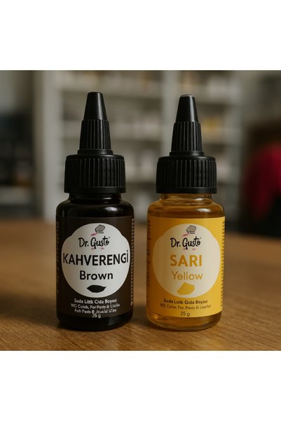 Dr. Gusto Likit Gıda Boyası 2 li Set Kahve Sarı 25 gr