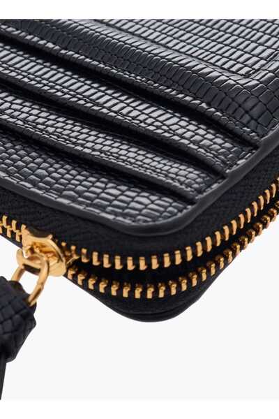 Celeste Textured Wallet with Zip Closure - W 0.5 x H 8 x D 12 cm