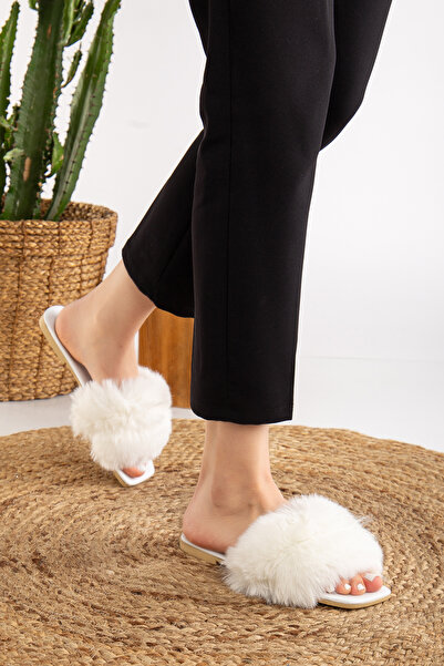 Jackers Papuci de damă cu blană Papuci de casă și în aer liber zilnic