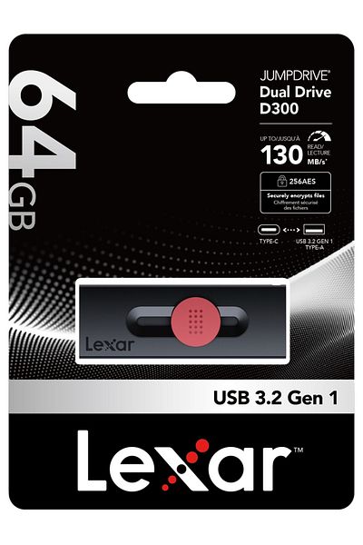 Lexar 64Gb Dual Type-C and Type-A USB 3.2 Flash Memory - Ljdd 300064 G-Bnbng