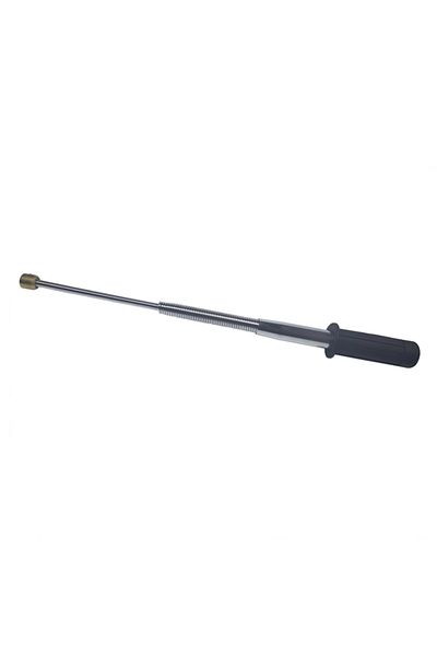 Depox Baston telescopic flexibil cu maner din cauciuc, 47 cm, argintiu