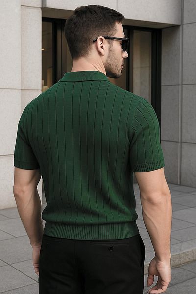 Delpino Πλεκτό Polo Neck Ανδρικό βαμβακερό T-shirt