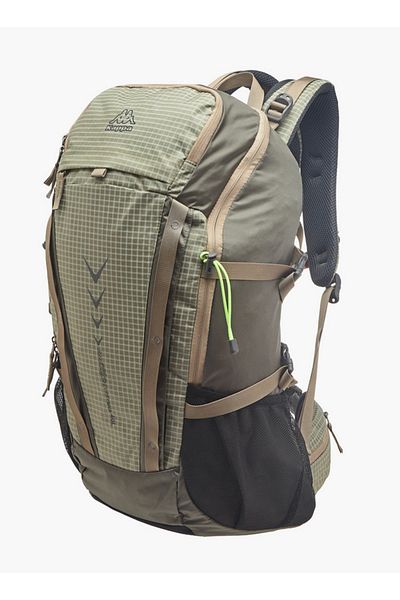 Kappa Logo Print Backpack with Zip Closure and Adjustable Strap - 34x54x16 cm