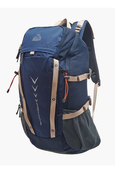 Kappa Logo Print Backpack with Zip Closure and Adjustable Strap - 34x54x16 cm