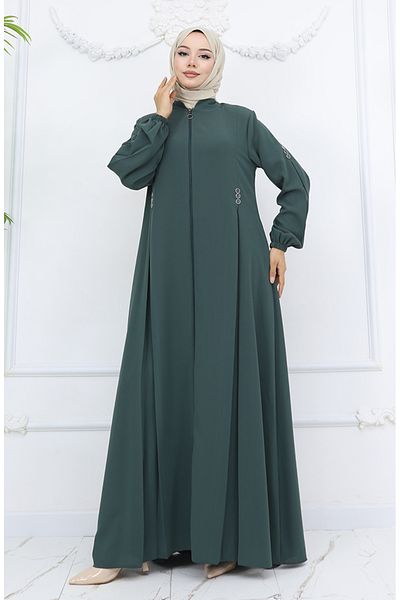 sefamerve Λεπτομέρεια με κουμπιά με φερμουάρ Ferace 6203-05 Water Green