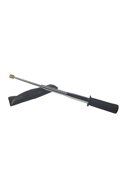 Depox Set bastoane telescopice argintii flexibile, maner din cauciuc, 47 cm + cutie neagra 1 cm grosime