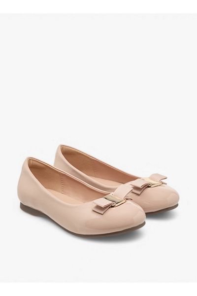 Juniors Bow Detail Slip-On Ballerina Shoes