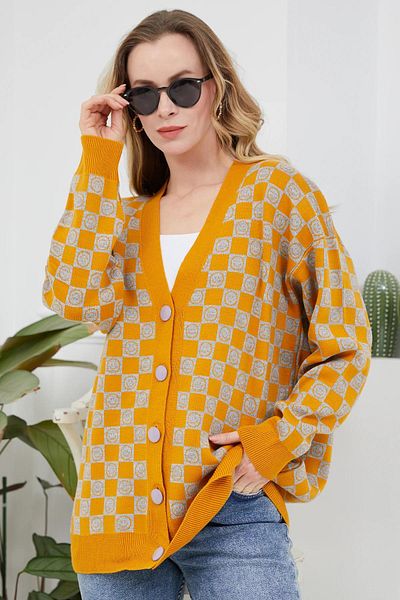 ALPACO Oversize Patterned Cardigan