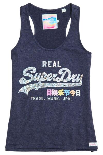 SUPERDRY Tricou Premium Goods Entry Vest Albastru