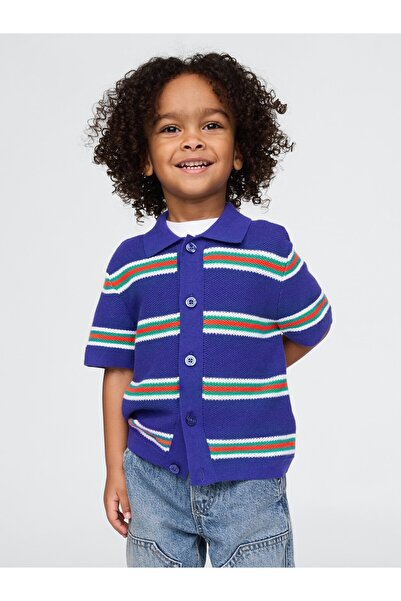 GAP Erkek Bebek Mavi Örgü Gömlek