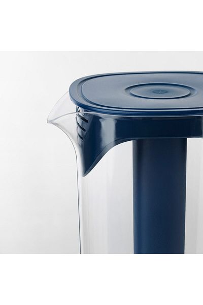 IKEA MOPPA Jug with Lid, Dark Blue/Transparent, 1.7L Fridge Fit IKEA