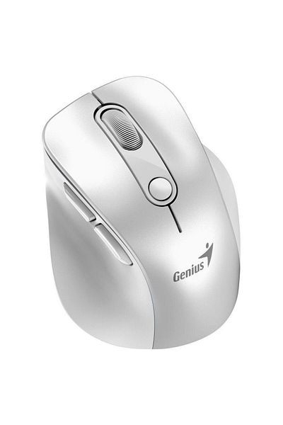 GENIUS Mouse Wireless Genius Ergo 9000S Pro, Bluetooth, 2400 DPI, reincarcabil, RGB (Alb)
