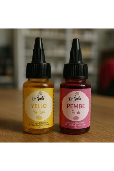 Dr. Gusto Likit Gıda Boyası 2 li Set Sarı Pembe 25 gr