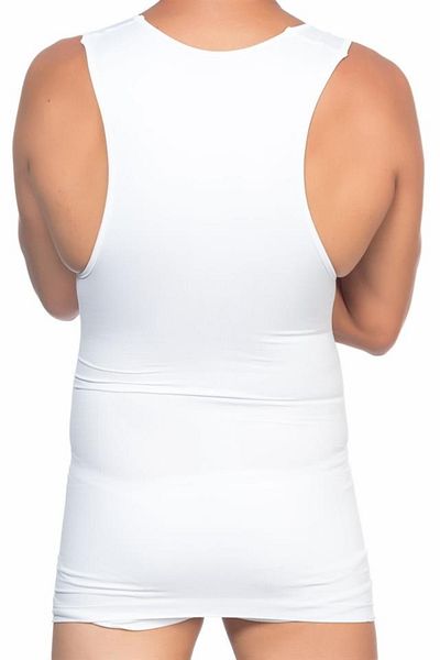 inkasole White Mi Emay E1003 V-Neck Men's Corset Undershirt