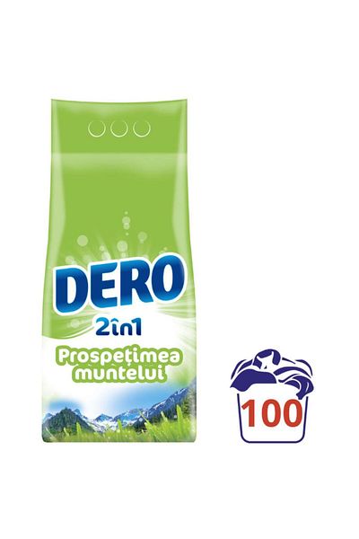 Dero 2v1 automatický prací prášek, horská svěžest, 100 praní, 7,5 kg