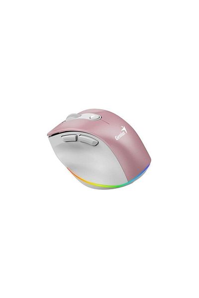 GENIUS Mouse wireless Genius Ergo 9000S Pro, Bluetooth, 2400 DPI, reîncarcabil, RGB (Roz)