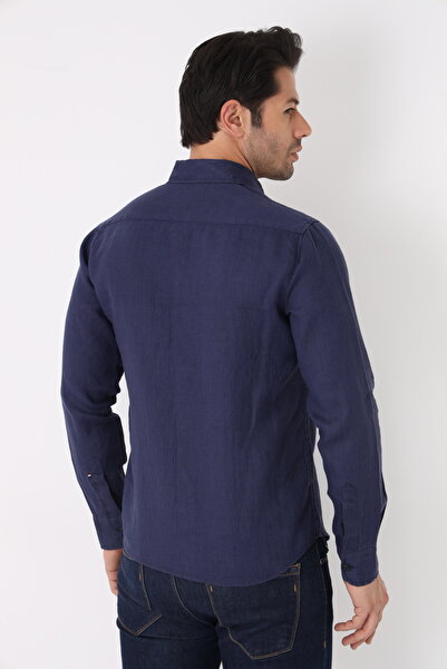 Cordial Чоловіча сорочка з 100% льону, прямий крій, довгі рукави