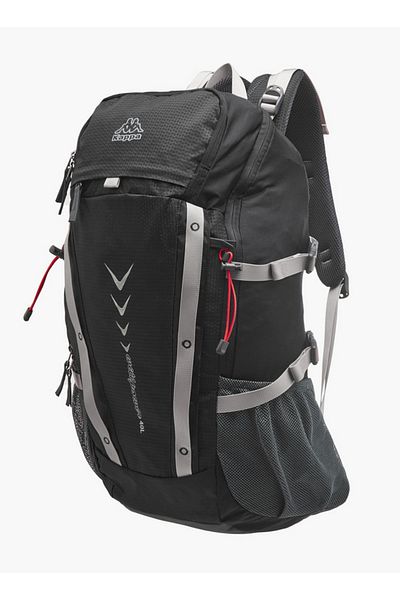 Kappa Logo Print Backpack with Zip Closure and Adjustable Strap - 34x54x16 cm