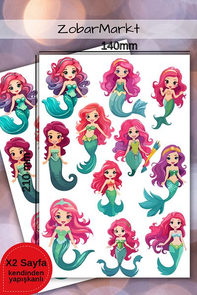 ZobarMarkt ONLINE MARKETING Mermaid Mermaid Sticker Set 2