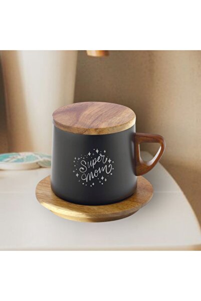 HippoDeco Ahşap Altlıklı Çelik Termos Bardak 250 ml Kapasiteli Annelere Özel ...