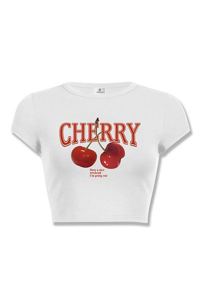 Trendiz Crop Top de damă Cherry Culori asortate și alb. Să vă descurcați un weekend frumos