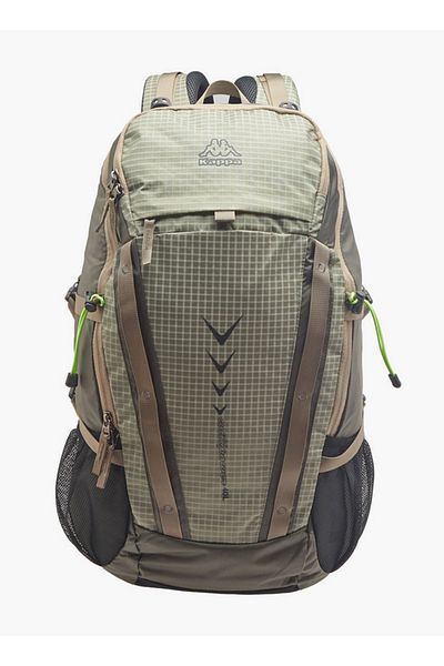 Kappa Logo Print Backpack with Zip Closure and Adjustable Strap - 34x54x16 cm