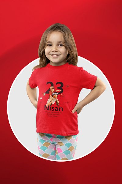 MAGORS Crew Neck Cotton Short-Sleeved T-Shirt for Boys and Girls with April 23Rd Print