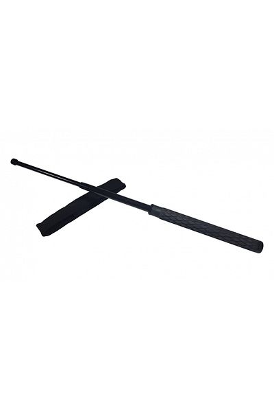 Depox Baston telescopic din otel, negru, 60 cm, 3 sectiuni, geanta cadou