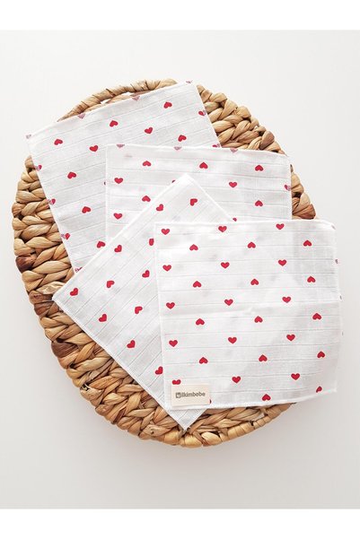 ib ilkimbebe Heart Muslin Baby Blanket Handkerchief Set 85X90