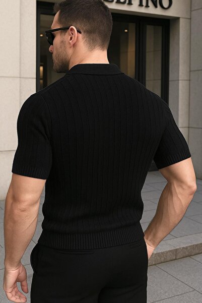 Delpino Πλεκτό Polo Neck Ανδρικό βαμβακερό T-shirt