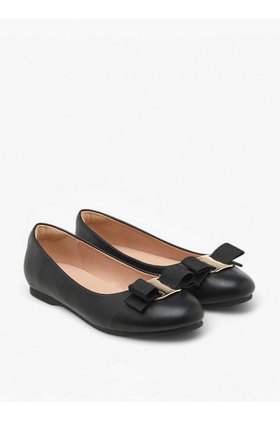Little Missy Bow Accent Slip-On Ballerina Shoes