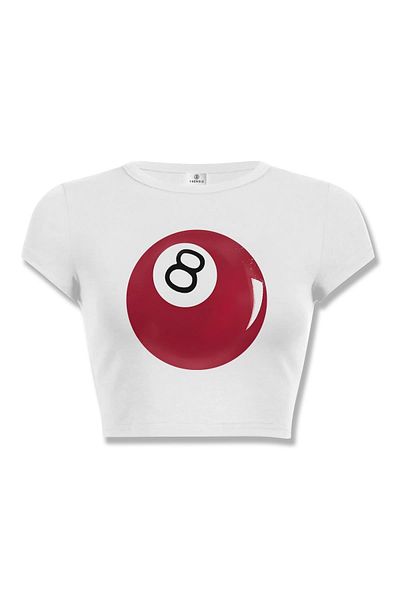 Trendiz Γυναικείο μπλουζάκι Red 8Ball Crop
