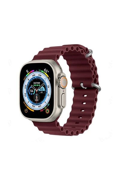 Generic حزام سيليكون من Ocean Band للساعة الذكية 42/44/45/49 مم، متوافق مع سلسلة 9/8/7/6/5/4/3/2/1/SE
