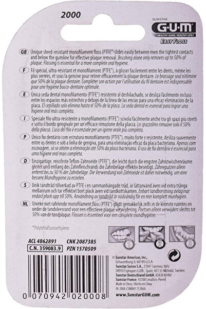 GUM Gum Easy Floss Dental Floss - PTFE Soft Floss - Removes Plaque-Keep Gums Healthy- 30M